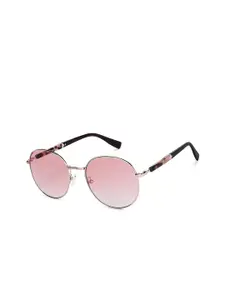 John Jacobs Women Pink Lens & Brown Polarised Round Sunglasses
