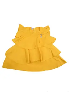 V-Mart Girls Yellow Ruffles Georgette Top