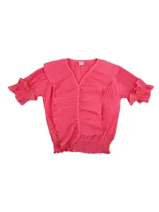 V-Mart  Kids-Girls Pink Blouson Top