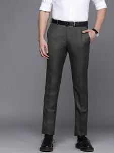 Raymond Men Grey Self Designed Slim Fit Formal  Trousers