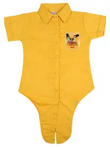 V-Mart  Kids-Girl Yellow Solid Shirt Style Top
