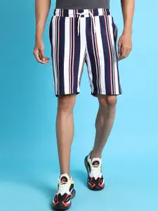 Campus Sutra Men Multicoloured Striped Outdoor Shorts