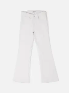 Pepe Jeans Girls White Wide Leg High-Rise NonStretchable Jeans