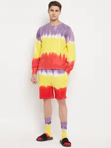 FUGAZEE Men Multicoloured Printed T-shirt with Shorts