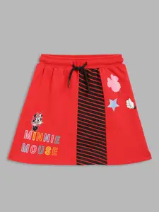 Blue Giraffe Girls Red Minnie Mouse Solid Cotton Mini Skirt