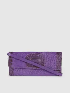 Hidesign Women Purple Animal Textured Leather Envelope