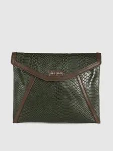 Hidesign Women Green Textured Leather Envelope