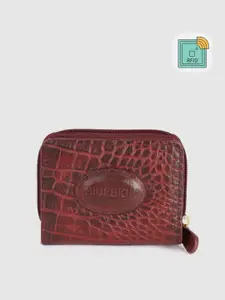 Hidesign Women Maroon Animal Textured Leather Two Fold Wallet