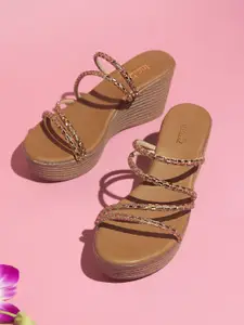 Inc 5 Brown Embellished Wedge Sandals