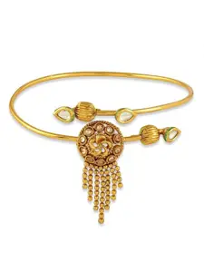 AccessHer Women Gold-Toned & White Brass Gold-Plated Armlet Bracelet