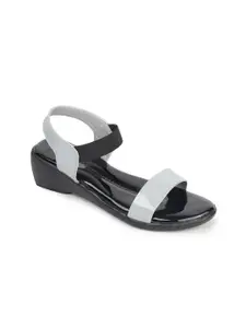 Myra Women Grey Colourblocked Wedge Heels
