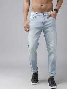 The Roadster Lifestyle Co Men Blue Slim Fit Mid-Rise Heavy Fade Stretchable Jeans