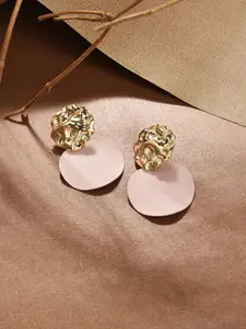 SOHI Purple Gold Plated Studs Earrings