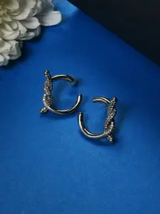 SOHI Silver-Toned Contemporary Studs Earrings