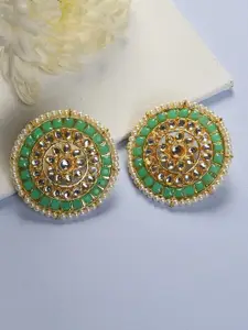 SOHI Green Contemporary Studs Earrings