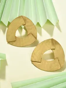 SOHI Gold-Plated Contemporary Studs Earrings