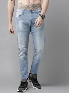 Roadster Men Blue Carrot Heavy Fade Stretchable Jeans