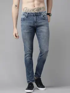 Roadster Men Blue Skinny Fit Heavy Fade Stretchable Jeans