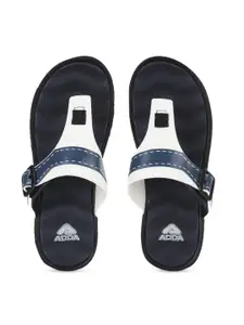 Adda Women Navy Blue Colourblocked Flatform Sandals with Buckles