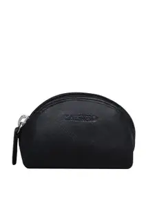CALFNERO Women Black Leather Zip Around Wallet