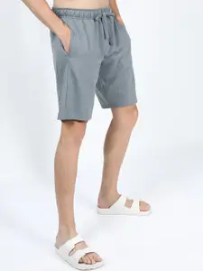 KETCH Men Grey Solid Above Knee Length Shorts