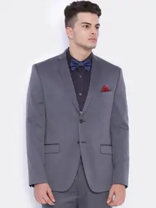 SUITLTD Grey Single-Breasted Slim Fit Formal Blazer