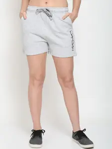UnaOne Women Grey Melange Plus Size Outdoor Shorts