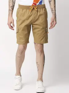 Pepe Jeans Men Khaki Slim Fit Cotton Cargo Shorts
