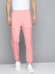 HRX By Hrithik Roshan Lifestyle Men Quartz Pink Bio-Wash Solid Track Pants