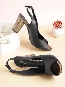 CORSICA Women Black Solid Block Heels