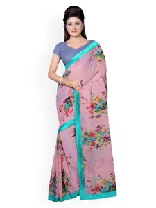 Saree mall Pink Floral Print Saree