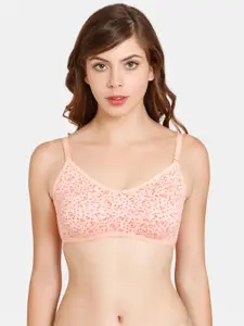 Rosaline by Zivame Pink Abstract T Shirt Bra - Non Padded