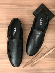 Fentacia Men Black Fisherman Sandals