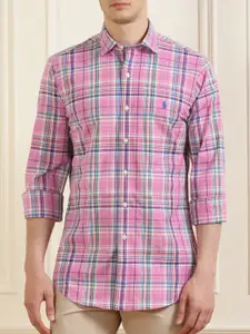 Polo Ralph Lauren Men Pink Checked Cotton Casual Shirt