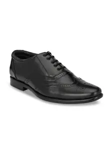Eego Italy Men Black Leather Formal Brogue Shoes