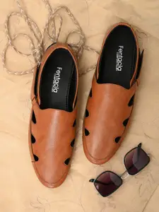 Fentacia Men Tan Brown Shoe-Style Sandals