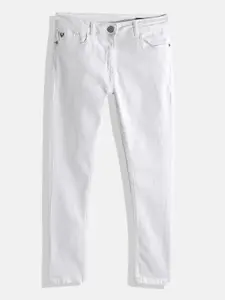 Allen Solly Junior Girls White Slim Fit Stretchable Jeans