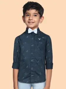 Allen Solly Junior Boys Blue Printed Pure Cotton Casual Shirt