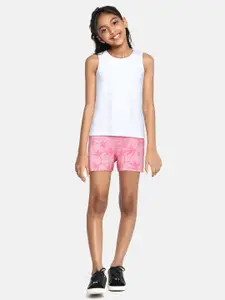 Allen Solly Junior Girls Pink Printed Pure Cotton Shorts