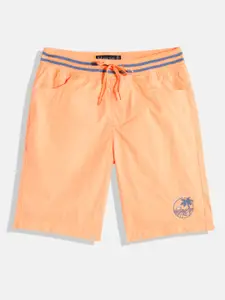 Allen Solly Junior Boys Orange Pure Cotton Shorts