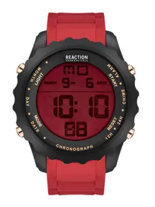 REACTION KENNETH COLE Men Black Dial & Red Straps Digital Watch KRWGP2191403