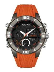REACTION KENNETH COLE Men Black Dial & Orange Wrap Around Straps Analogue and Digital Watch KRWGP2192103