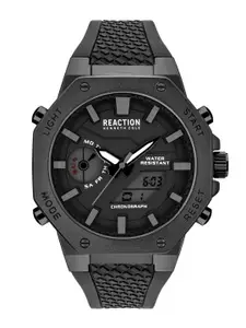REACTION KENNETH COLE Men Black Dial & Black Bracelet Style Straps Analogue and Digital Watch KRWGP2191701
