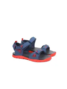 ASIAN Men Navy Blue & Red Sports Sandals