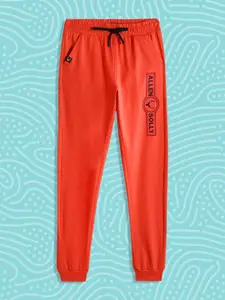 Allen Solly Juniors Boys Red Printed Pure Cotton Joggers