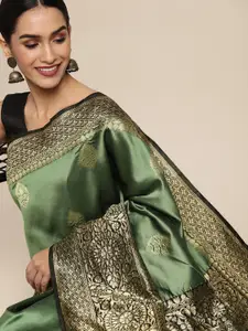 Shaily Green Woven Design Saree