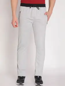 NEVA Men Grey Melange Solid Cotton Track Pants