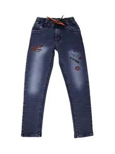 V-Mart Boys Blue Classic Regular Fit Heavy Fade Jeans