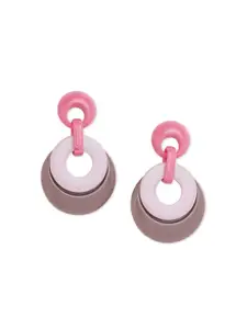 Blisscovered Pink & Rose Contemporary Drop Earrings