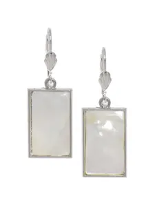 Blisscovered White Contemporary Drop Earrings